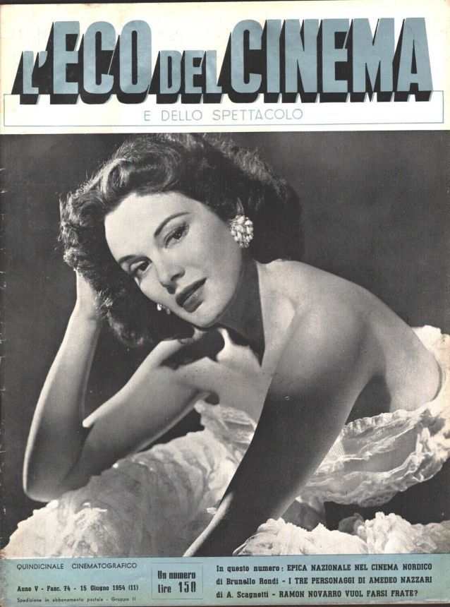 ECO DEL CINEMA E DELLO SPETTACOLO magazine side cover Issue 74 15 June 1954