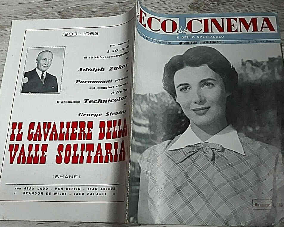 ECO DEL CINEMA E DELLO SPETTACOLO magazine cover Issue 58 15 October 1953