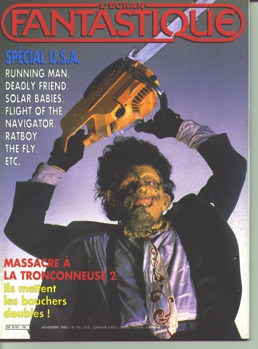 ECRAN FANTASTIQUE | L magazine cover Issue 74 November 1986