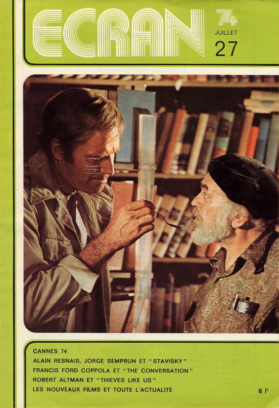 ECRAN magazine cover Issue 27 July 1974