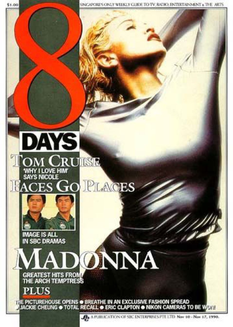 8 DAYS magazine side cover  November 1990