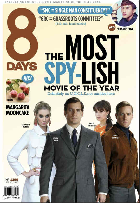 8 DAYS magazine side cover Issue 1299 10 September 2015