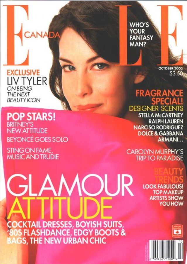 ELLE CANADA magazine side cover  October 2003