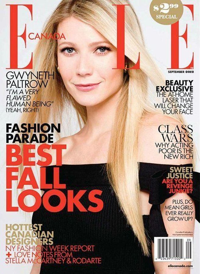 ELLE CANADA magazine side cover  September 2012