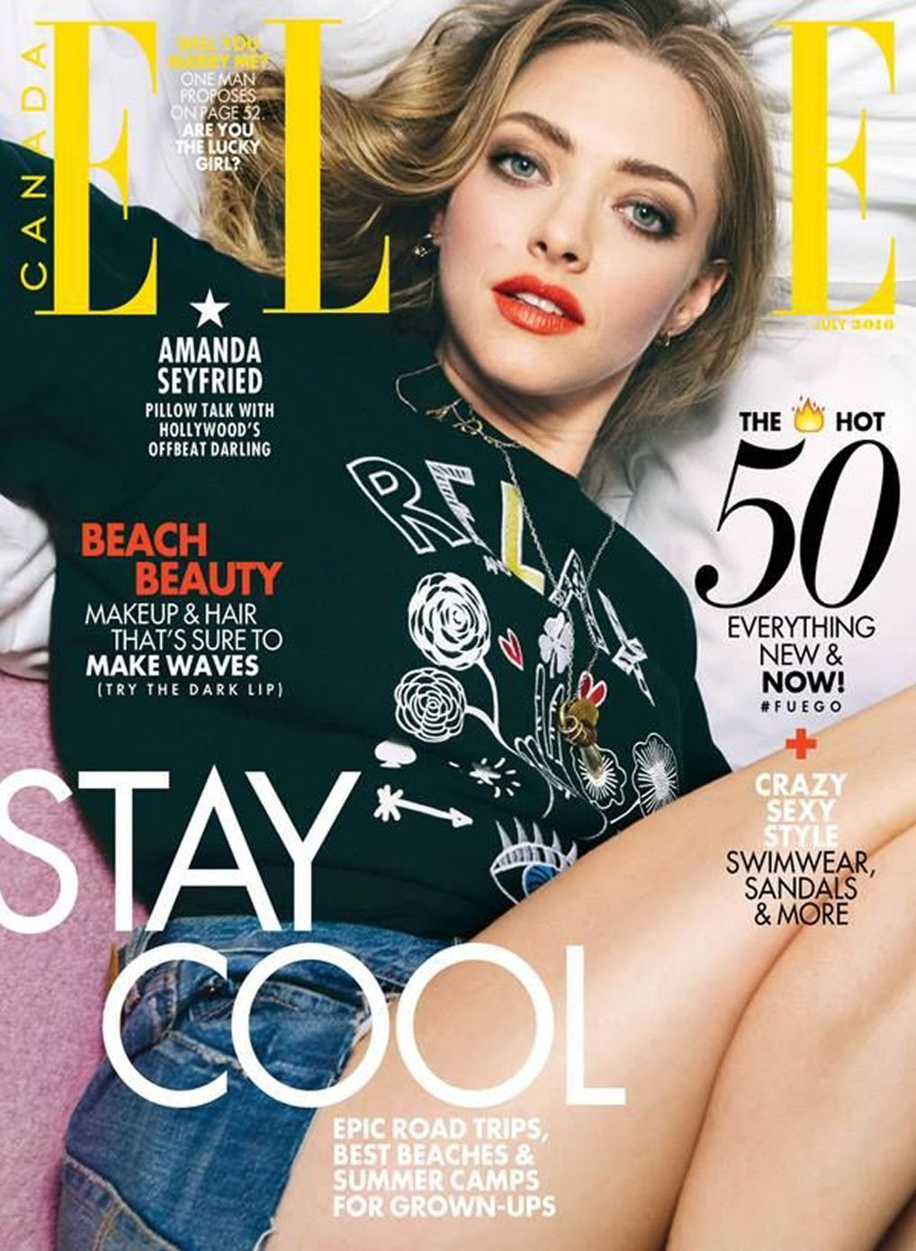 ELLE CANADA magazine side cover  July 2016