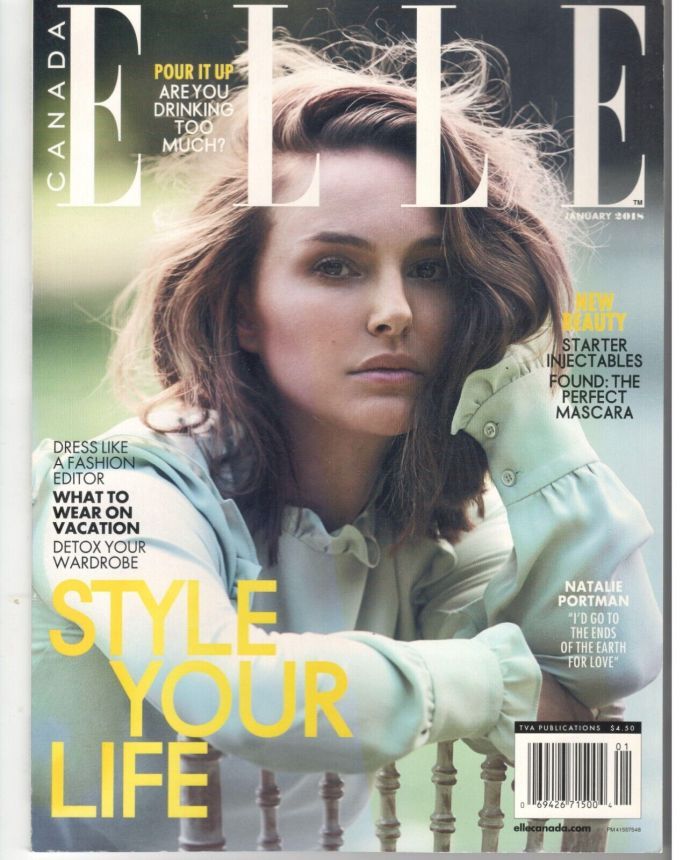 ELLE CANADA magazine side cover  January 2018