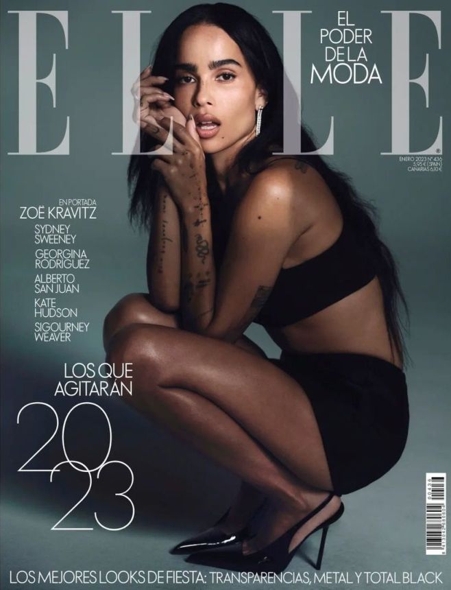 ELLE SPAIN magazine side cover  January 2023