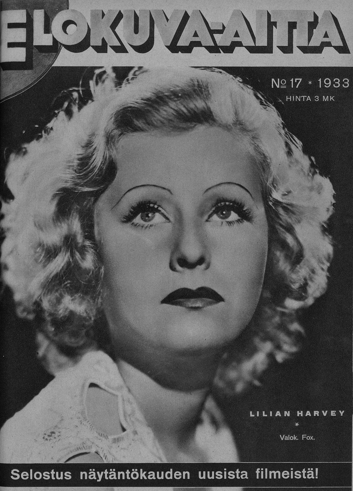 ELOKUVA-AITTA magazine side cover Issue 17 1 September 1933