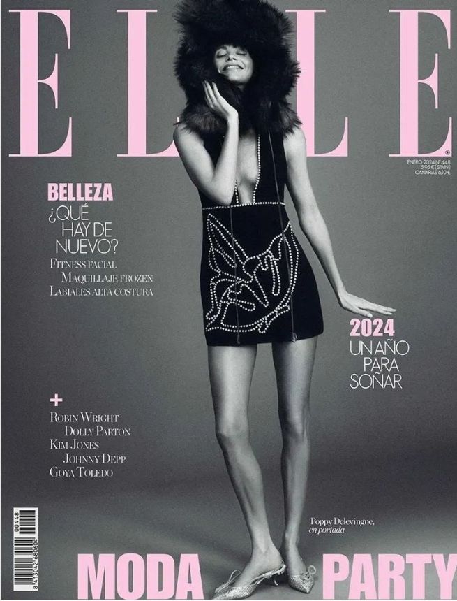 ELLE SPAIN magazine side cover  January 2024