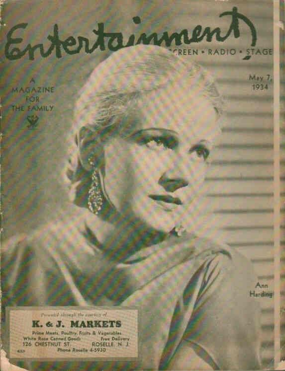 ENTERTAINMENT (30s) magazine side cover 7 May 1934