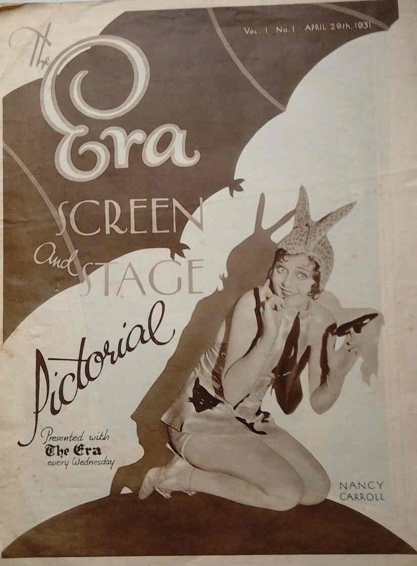ERA SCREEN AND STAGE PICTORIAL magazine side cover Issue 1 29 April 1931