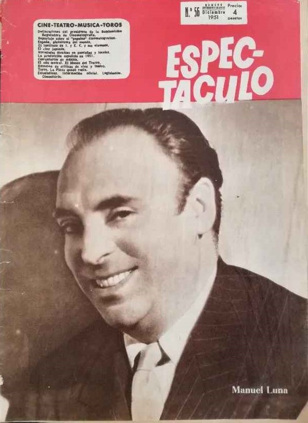 ESPECTACULO magazine cover Issue 56  December 1951