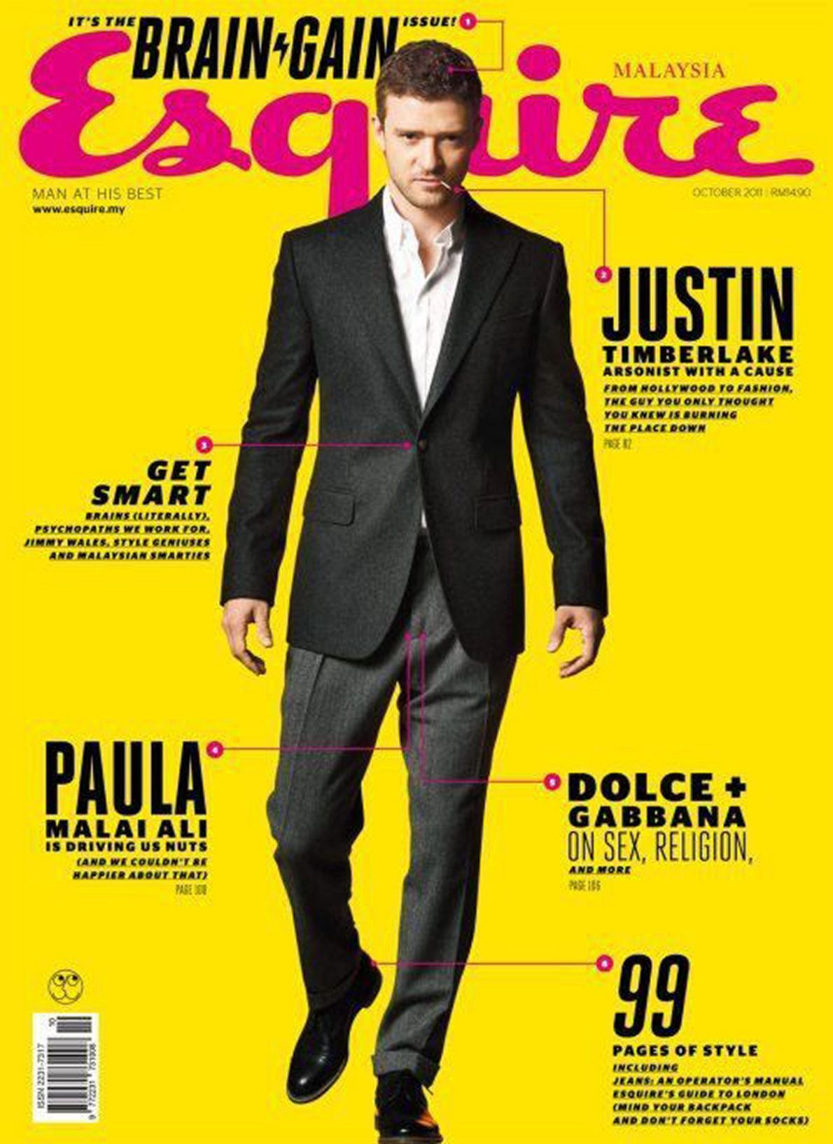 ESQUIRE MALAYSIA magazine side cover  October 2011
