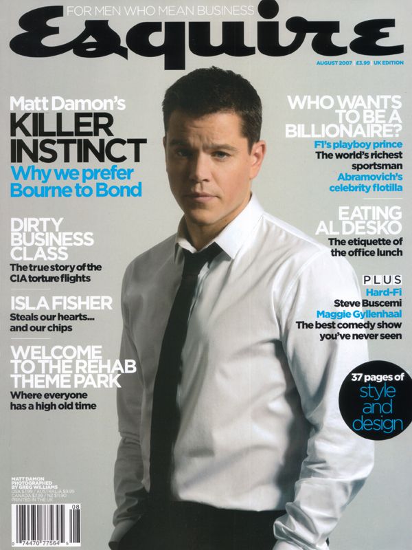 ESQUIRE magazine cover  August 2007
