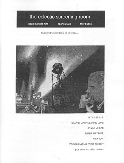 ECLECTIC SCREENING ROOM magazine side cover Issue 9 Spring 2003