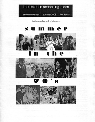 ECLECTIC SCREENING ROOM magazine side cover Issue 10 Summer 2003
