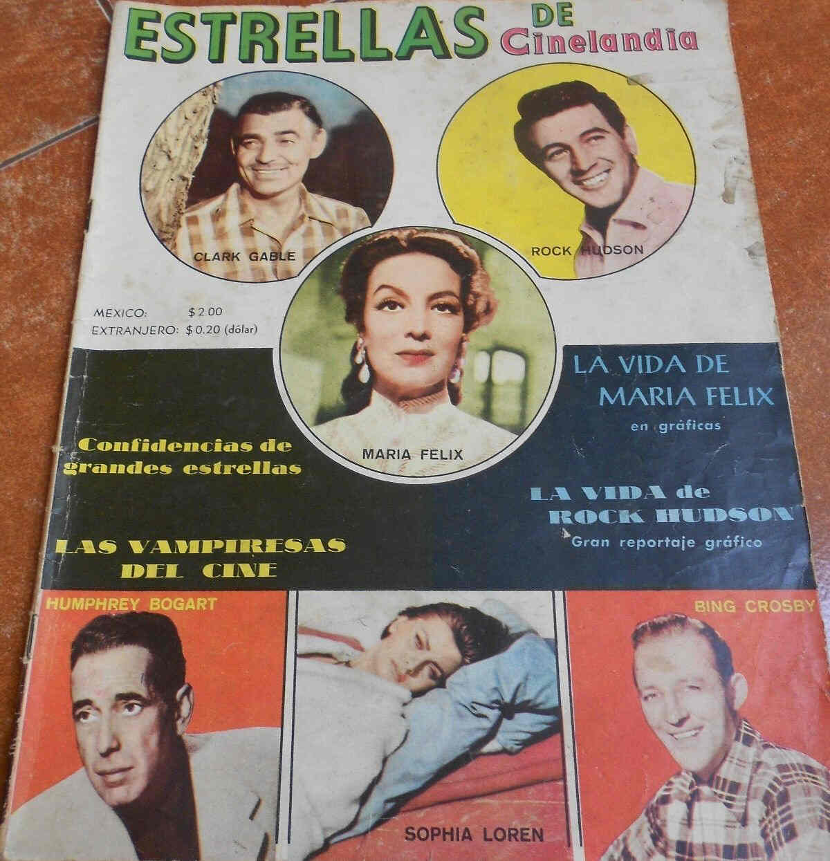 ESTRELLAS DE CINELANDIA magazine side cover Issue 1 February 1958