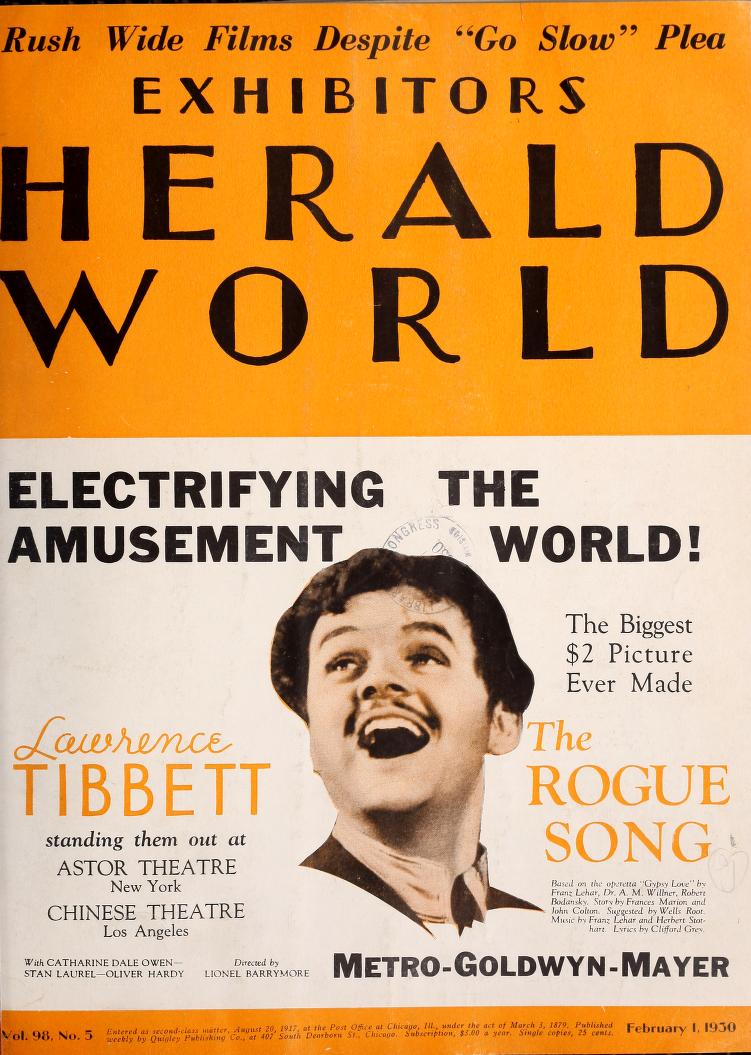 EXHIBITORS HERALD AND MOVING PICTURE WORLD magazine cover 1 February 1930