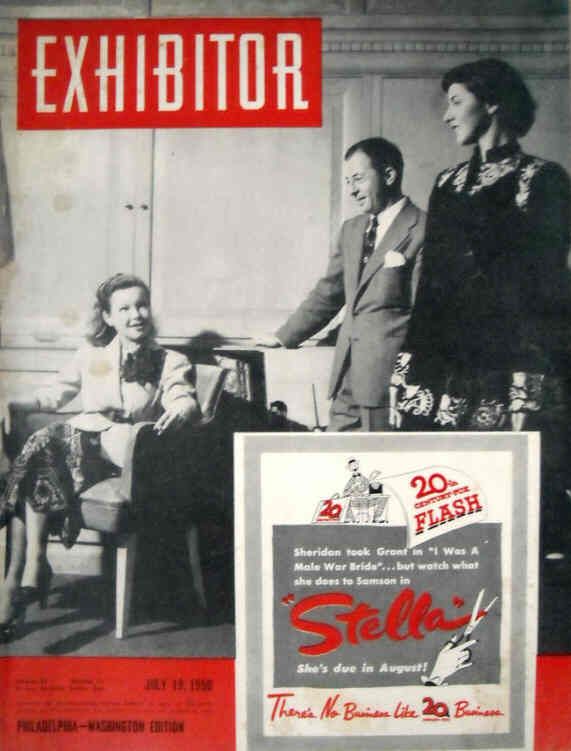 EXHIBITOR magazine side cover 19 July 1950