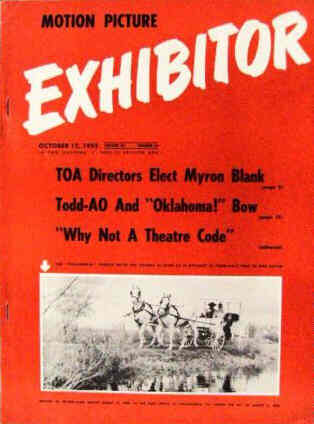 MOTION PICTURE EXHIBITOR magazine cover 12 October 1955