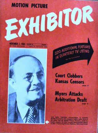 MOTION PICTURE EXHIBITOR magazine cover 2 November 1955