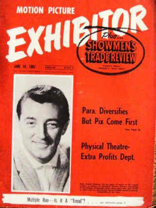 MOTION PICTURE EXHIBITOR magazine cover 14 June 1961