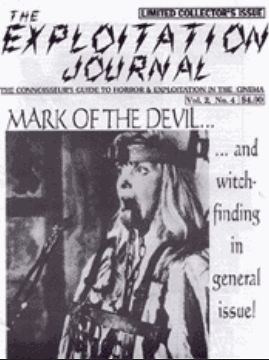 EXPLOITATION JOURNAL magazine side cover Issue 19  Vol 2 # 4 Spring 1996