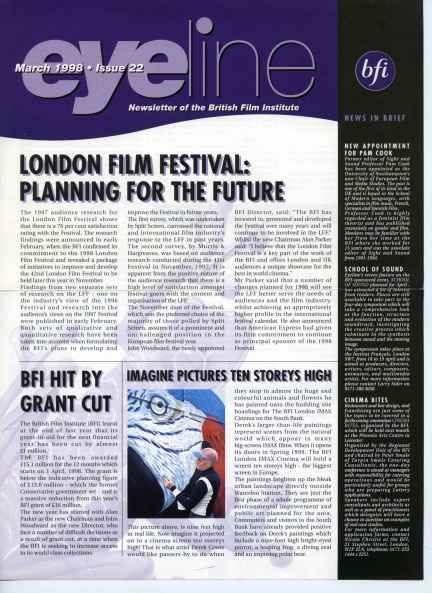 EYELINE magazine side cover Issue 22 March 1998