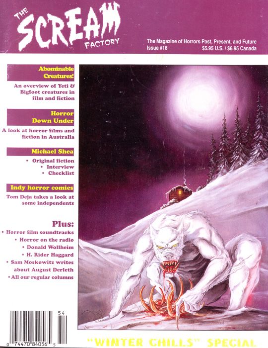 SCREAM FACTORY magazine cover Issue 16 Winter 1995