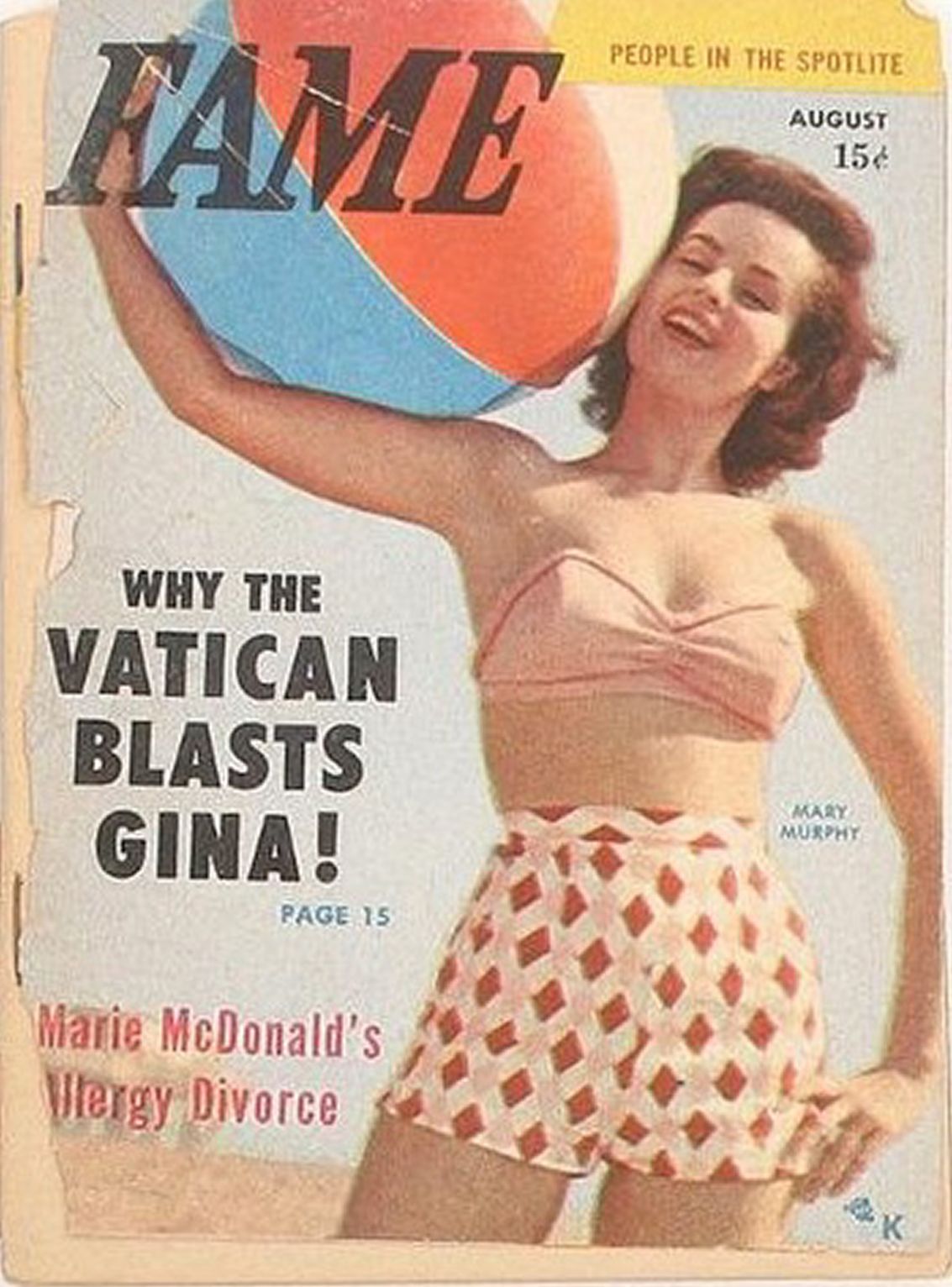 FAME magazine cover  August 1955