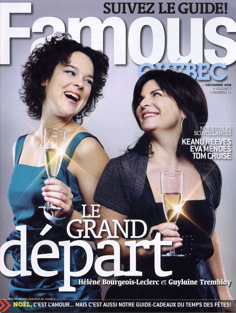 FAMOUS QUEBEC magazine side cover December 2008