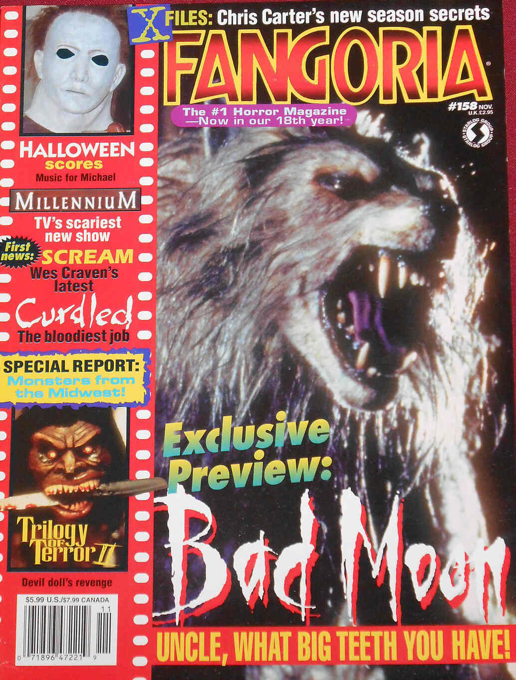 FANGORIA magazine cover Issue 158 November 1996