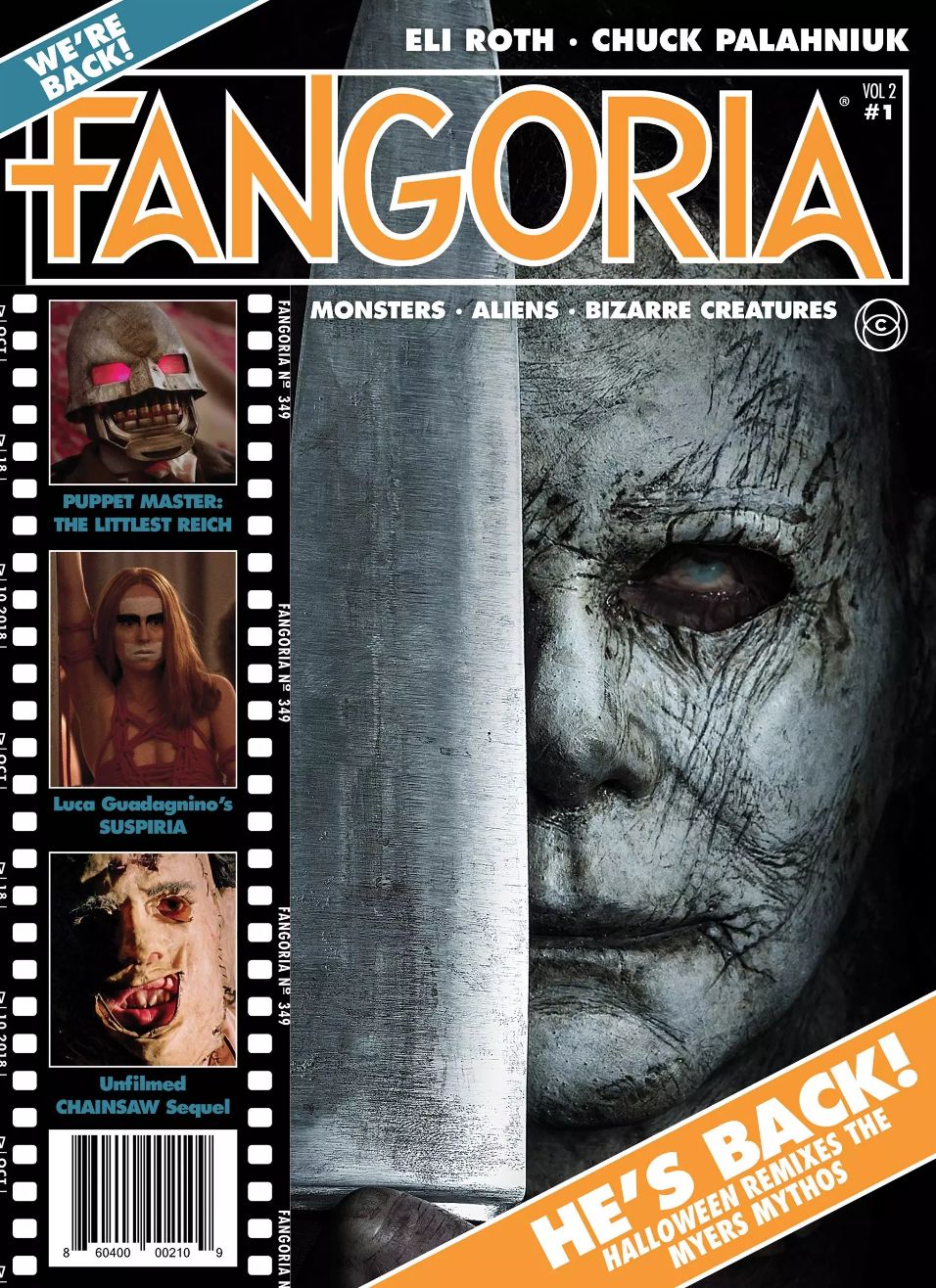 FANGORIA 2018 magazine side cover Issue 349  Vol 2 No  1  November 2018