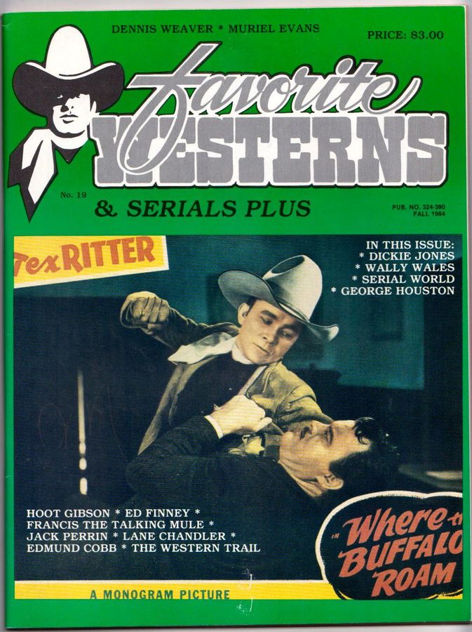 WESTERNS AND SERIALS magazine side cover Issue 19/39 Fall 1984