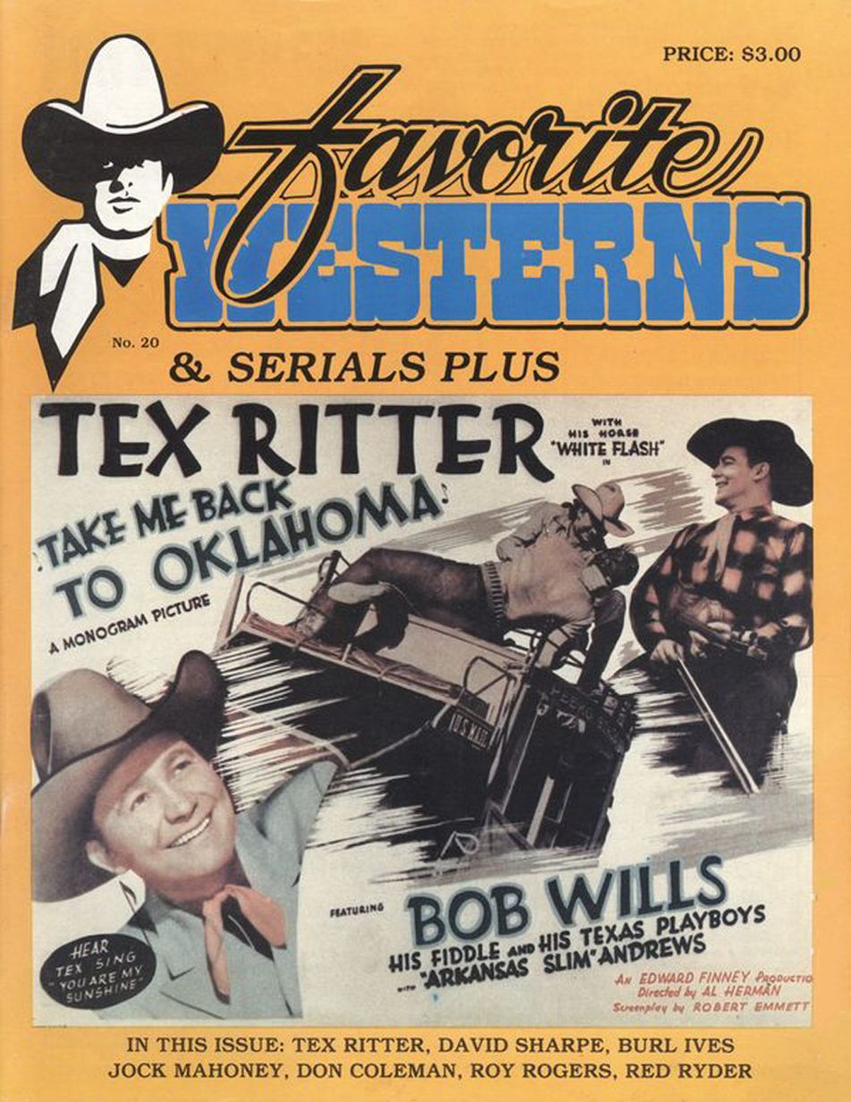 WESTERNS AND SERIALS magazine side cover Issue 20/40  1985