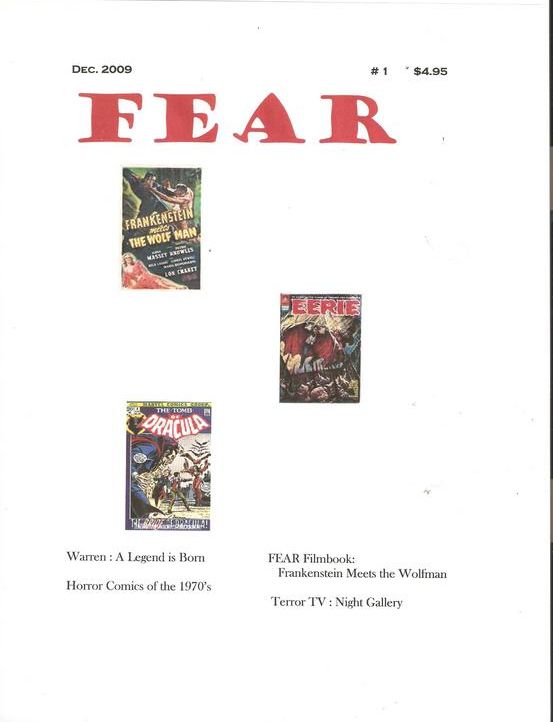 FEAR (USA) magazine side cover Issue 1 December 2009