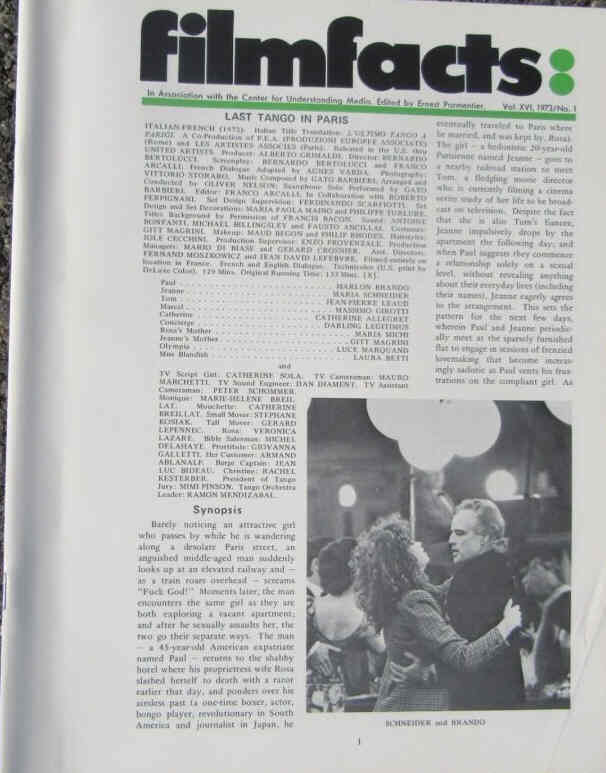 FILMFACTS magazine cover Issue 1   1973