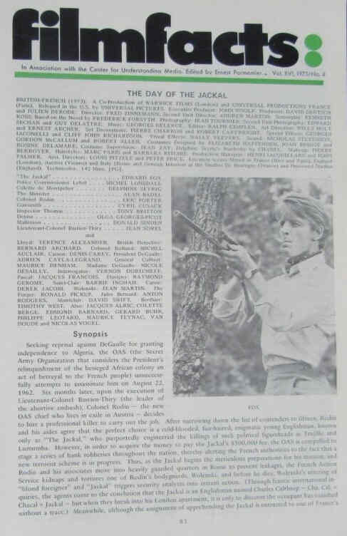 FILMFACTS magazine cover Issue 4   1973