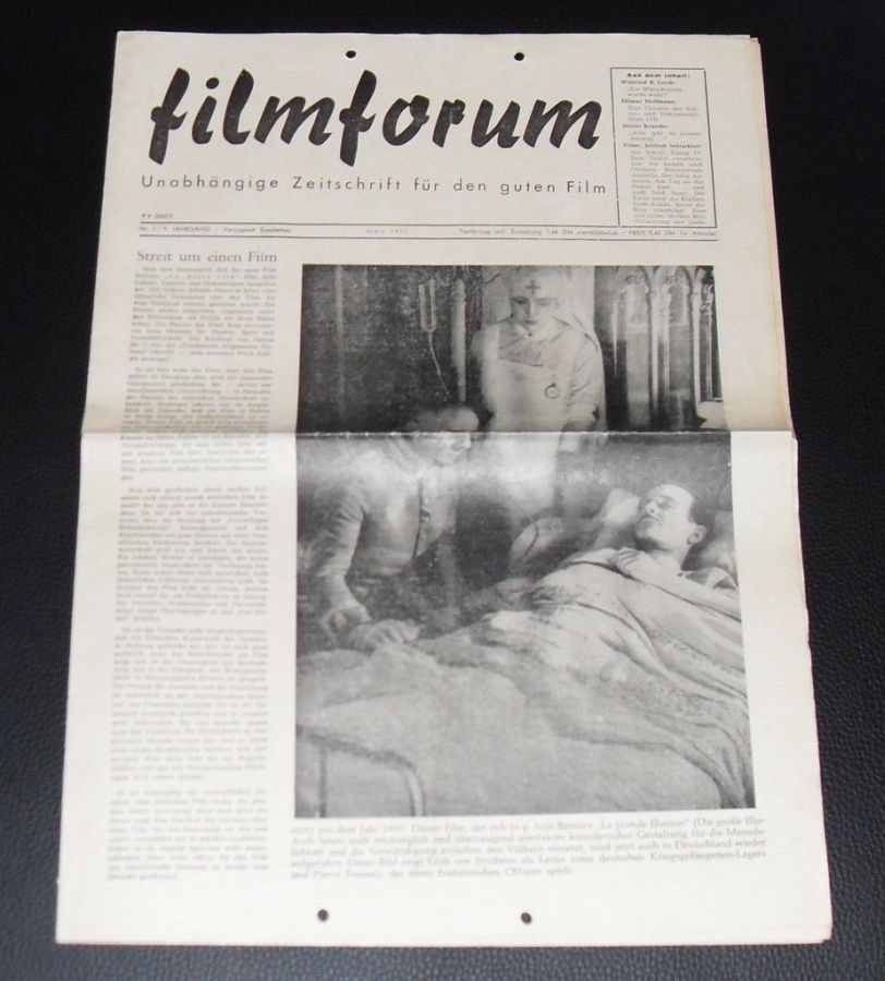 FILMFORUM (1951) magazine side cover  March 1960
