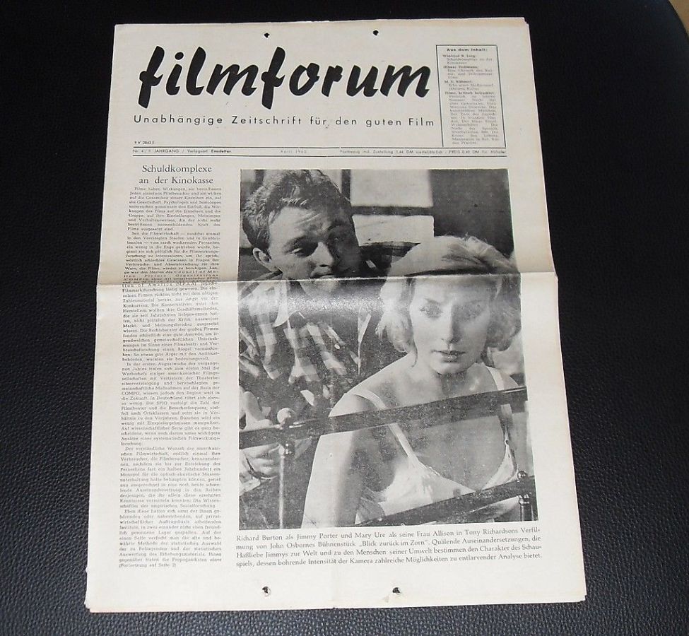 FILMFORUM (1951) magazine cover  April 1960