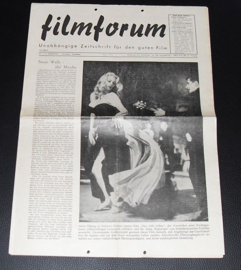 FILMFORUM (1951) magazine side cover  May 1960