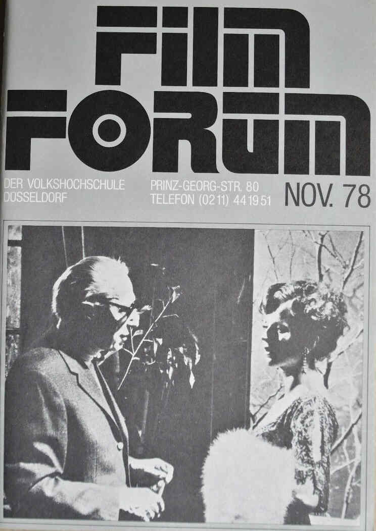 FILMFORUM magazine cover November 1978