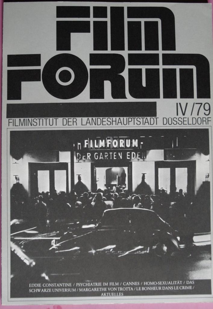 FILMFORUM magazine cover Issue 4 September/October 1979