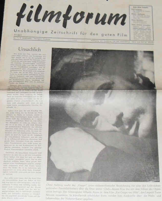FILMFORUM (1951) magazine cover  July 1960