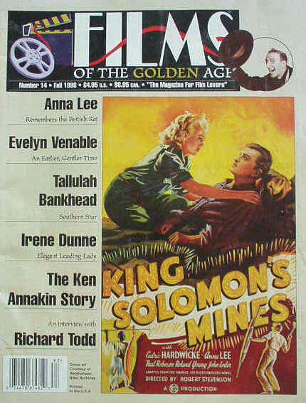 FILMS OF THE GOLDEN AGE magazine side cover Issue 14 Fall - September/October/November 1998