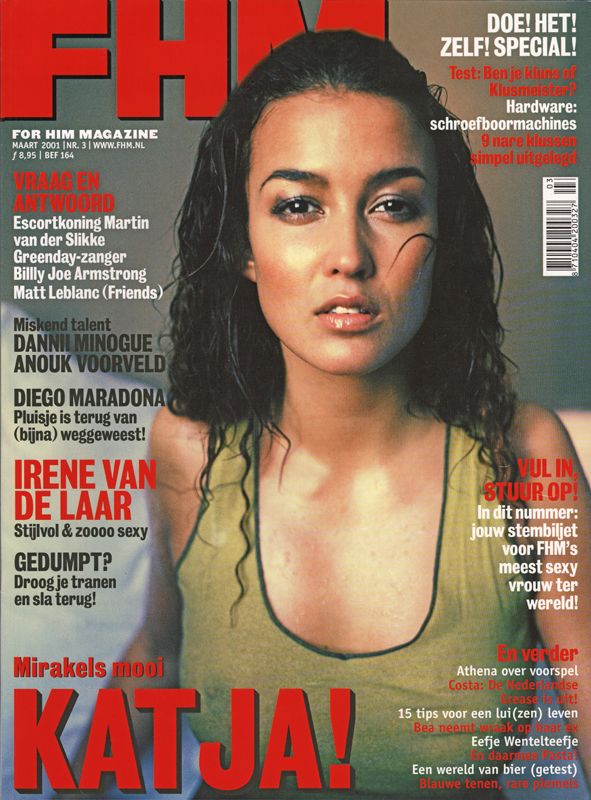 FHM NETHERLANDS magazine side cover  March 2001