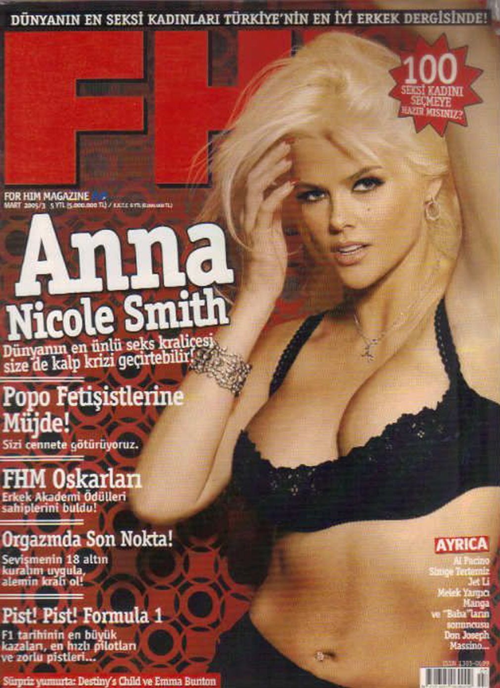 FHM TURKEY magazine side cover  March 2005