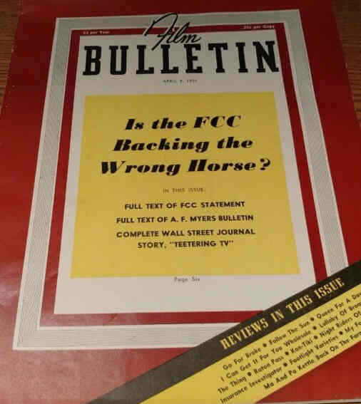 FILM BULLETIN magazine cover 9 April 1951