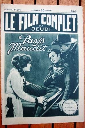 FILM COMPLET | LE magazine cover Issue 391 25 August 1927