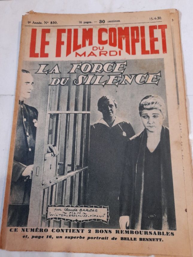 FILM COMPLET | LE magazine cover Issue 830  1930